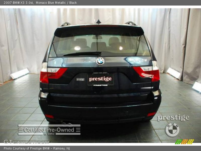 Monaco Blue Metallic / Black 2007 BMW X3 3.0si