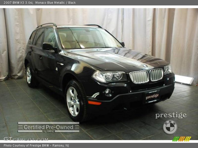 Monaco Blue Metallic / Black 2007 BMW X3 3.0si