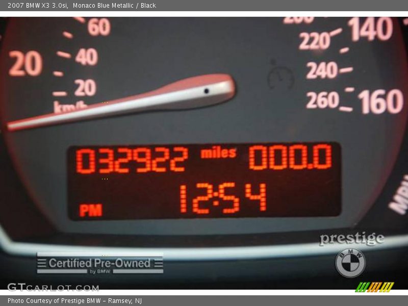 Monaco Blue Metallic / Black 2007 BMW X3 3.0si