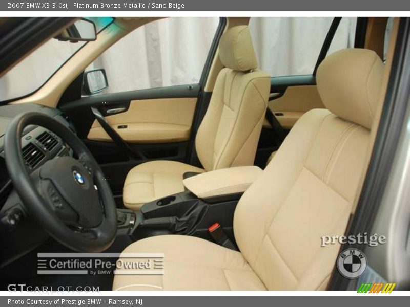 Platinum Bronze Metallic / Sand Beige 2007 BMW X3 3.0si