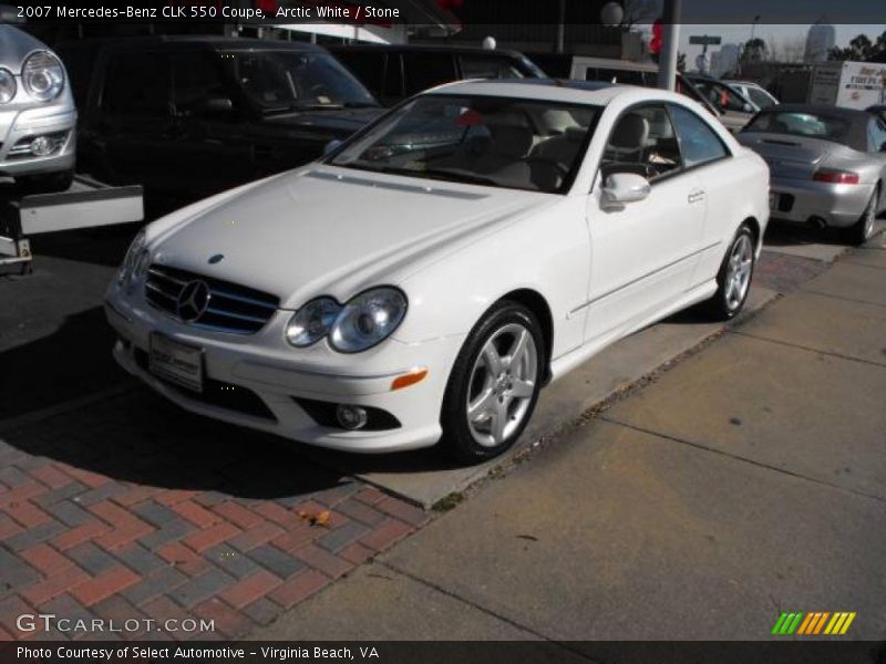 Arctic White / Stone 2007 Mercedes-Benz CLK 550 Coupe