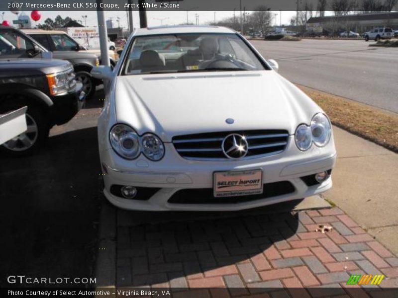 Arctic White / Stone 2007 Mercedes-Benz CLK 550 Coupe
