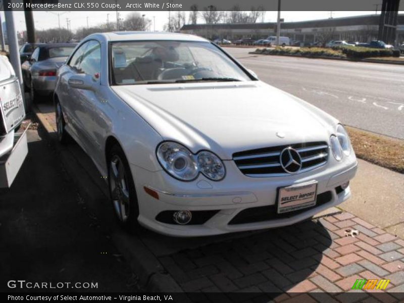 Arctic White / Stone 2007 Mercedes-Benz CLK 550 Coupe