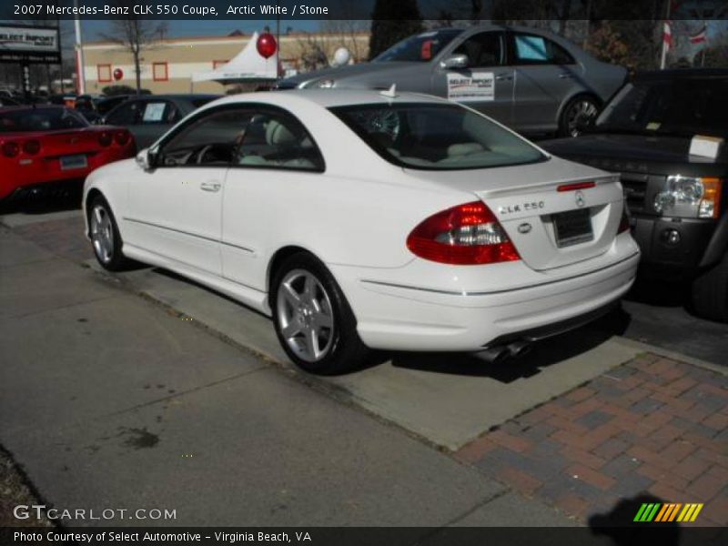 Arctic White / Stone 2007 Mercedes-Benz CLK 550 Coupe