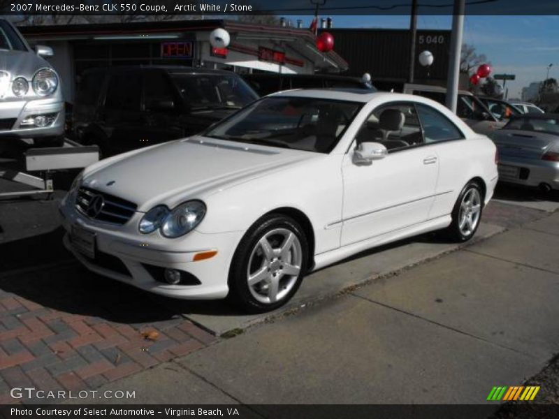 Arctic White / Stone 2007 Mercedes-Benz CLK 550 Coupe