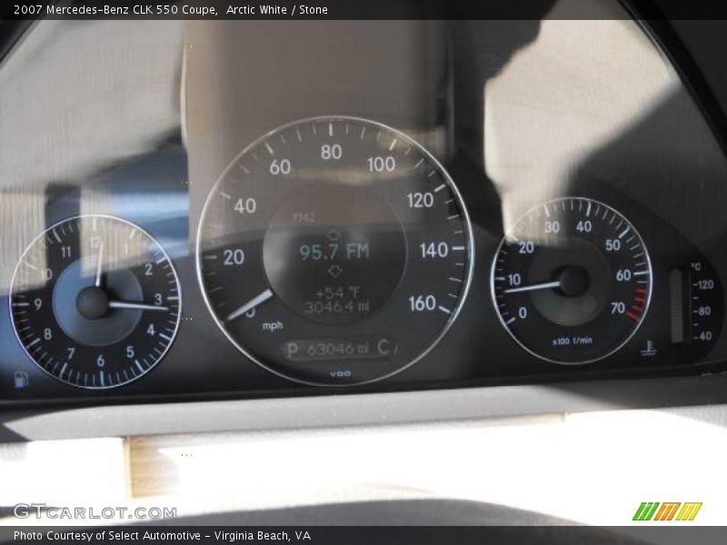 Arctic White / Stone 2007 Mercedes-Benz CLK 550 Coupe