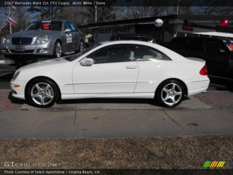 Arctic White / Stone 2007 Mercedes-Benz CLK 550 Coupe