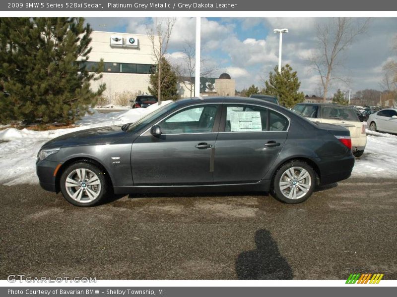 Platinum Grey Metallic / Grey Dakota Leather 2009 BMW 5 Series 528xi Sedan