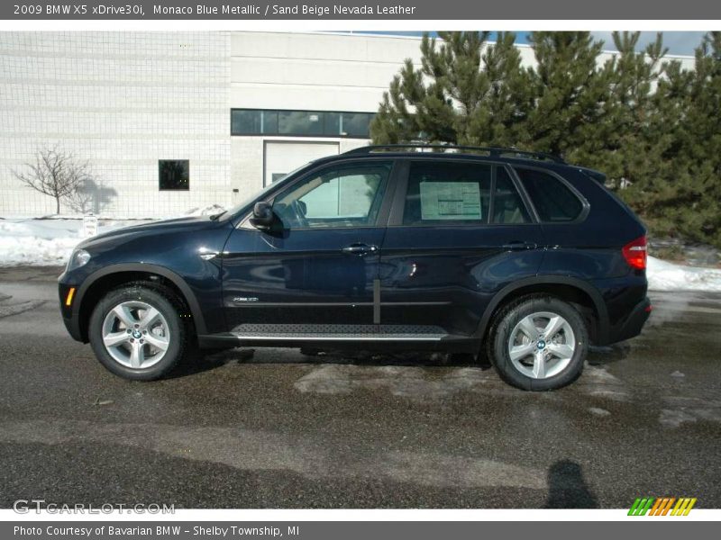 Monaco Blue Metallic / Sand Beige Nevada Leather 2009 BMW X5 xDrive30i