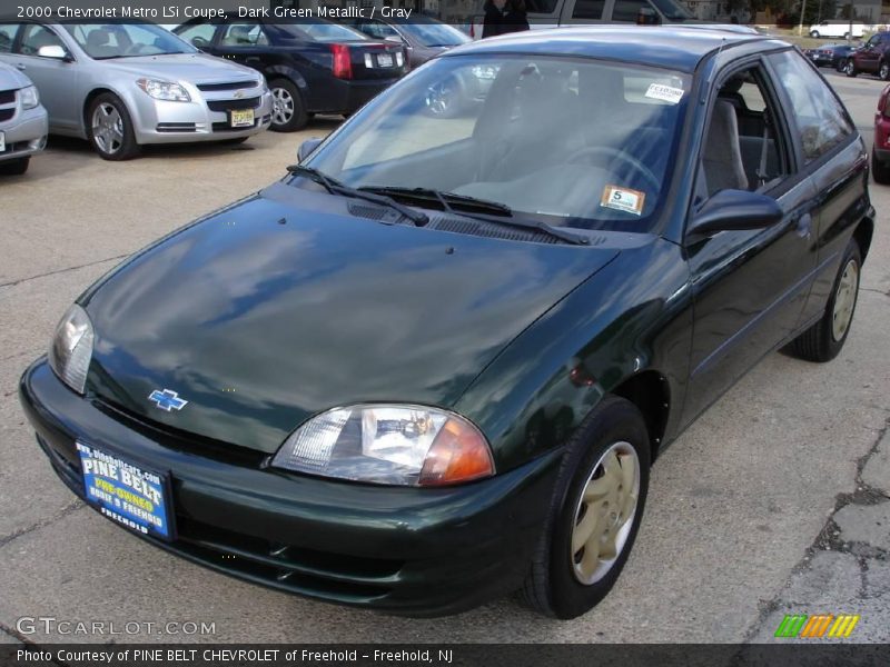 Dark Green Metallic / Gray 2000 Chevrolet Metro LSi Coupe