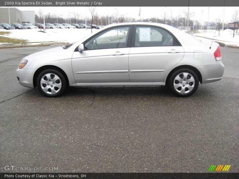 Bright Silver Metallic / Gray 2009 Kia Spectra EX Sedan