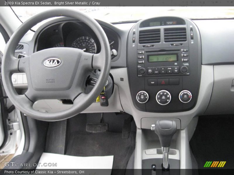 Bright Silver Metallic / Gray 2009 Kia Spectra EX Sedan