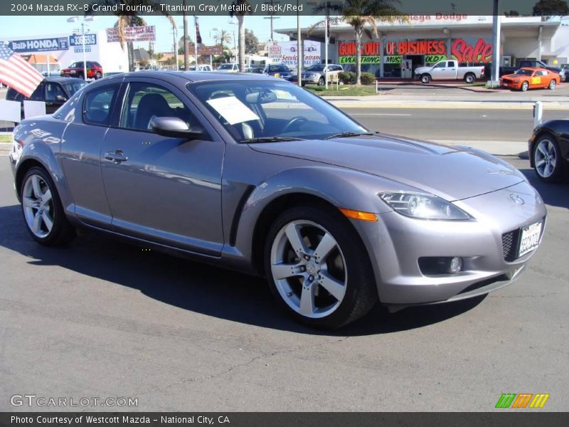 Titanium Gray Metallic / Black/Red 2004 Mazda RX-8 Grand Touring