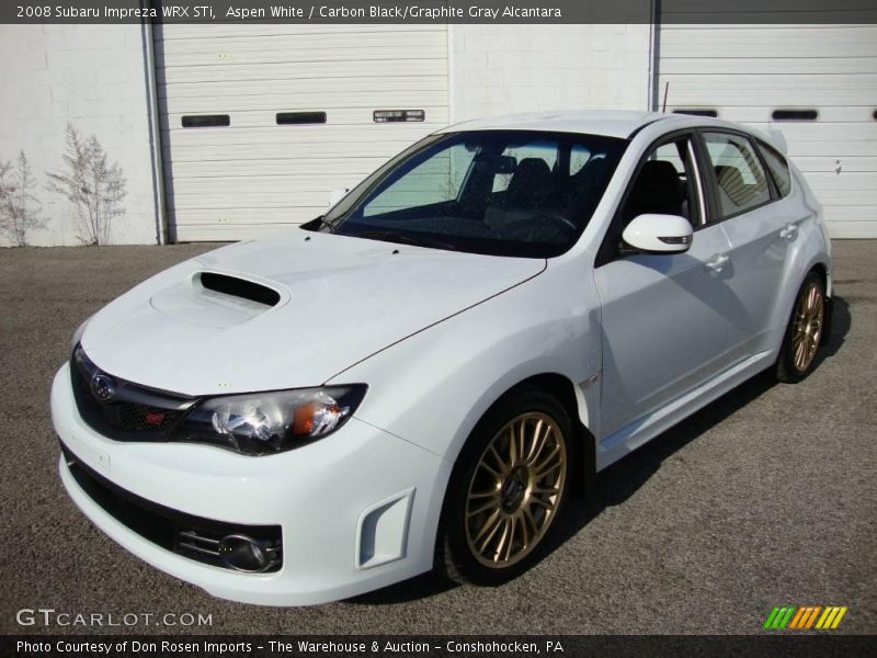 Aspen White / Carbon Black/Graphite Gray Alcantara 2008 Subaru Impreza WRX STi