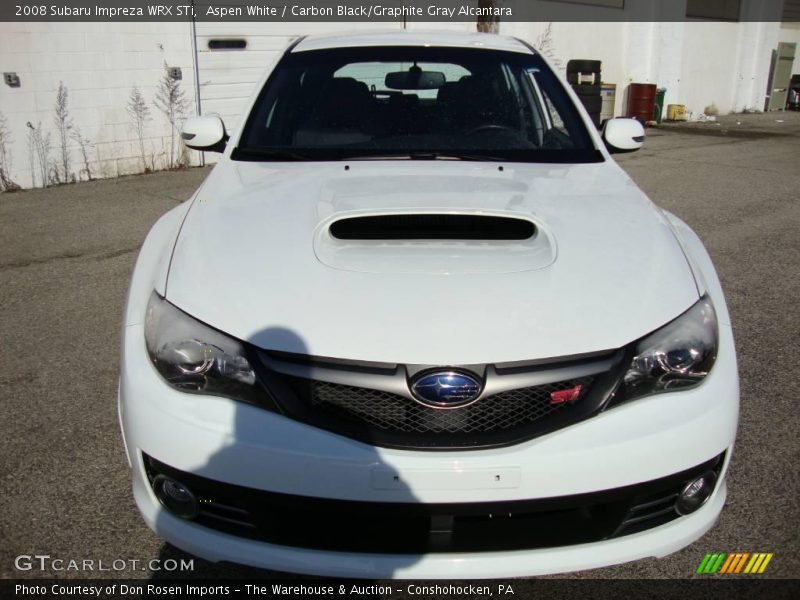 Aspen White / Carbon Black/Graphite Gray Alcantara 2008 Subaru Impreza WRX STi