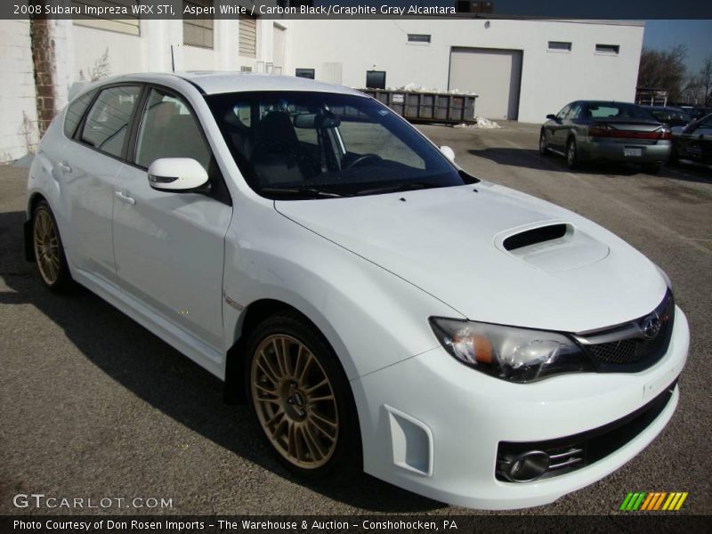 Aspen White / Carbon Black/Graphite Gray Alcantara 2008 Subaru Impreza WRX STi