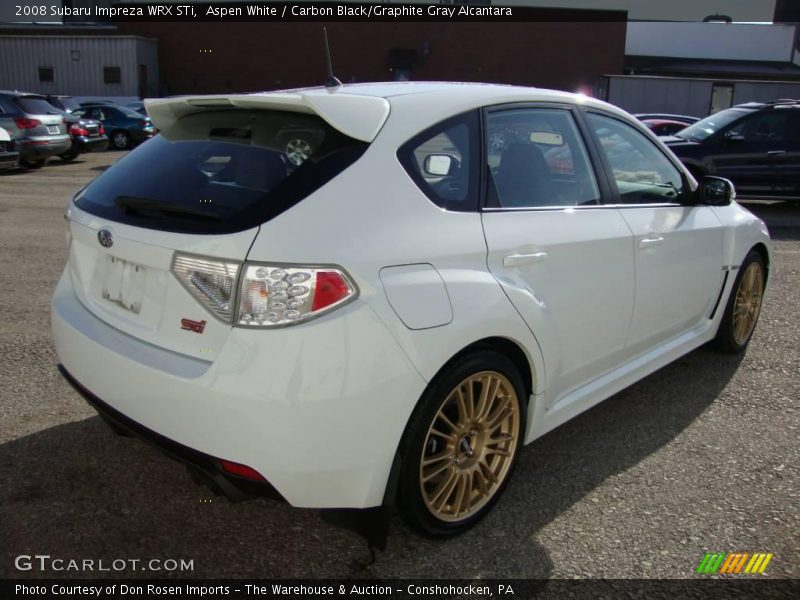 Aspen White / Carbon Black/Graphite Gray Alcantara 2008 Subaru Impreza WRX STi