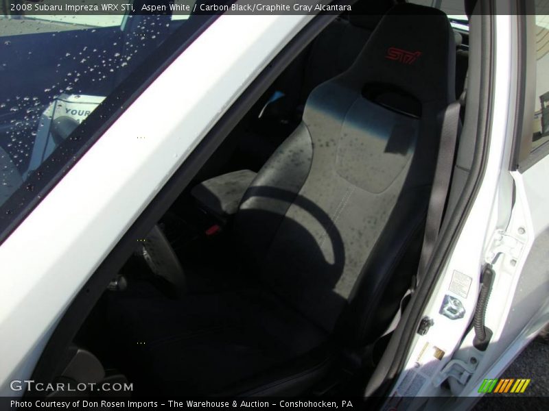 Aspen White / Carbon Black/Graphite Gray Alcantara 2008 Subaru Impreza WRX STi