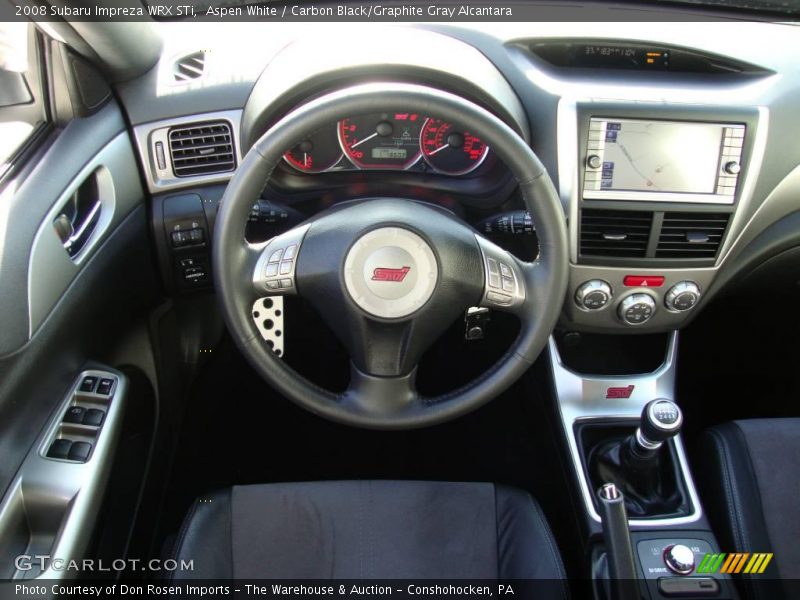 Aspen White / Carbon Black/Graphite Gray Alcantara 2008 Subaru Impreza WRX STi