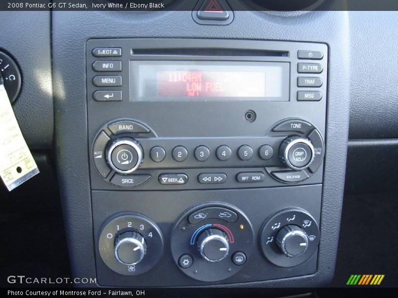 Ivory White / Ebony Black 2008 Pontiac G6 GT Sedan