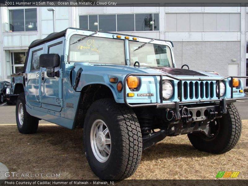 Ocean Blue Metallic / Cloud Gray 2001 Hummer H1 Soft Top