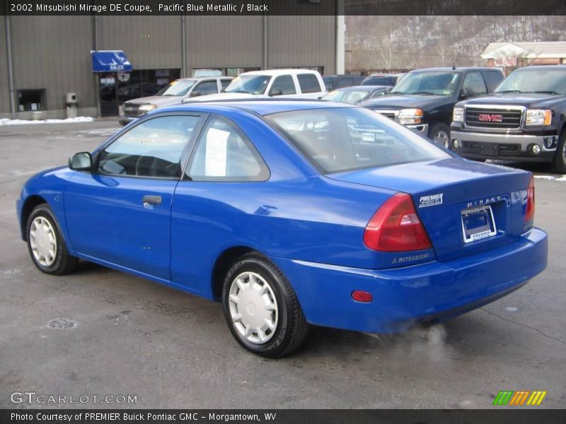 Pacific Blue Metallic / Black 2002 Mitsubishi Mirage DE Coupe