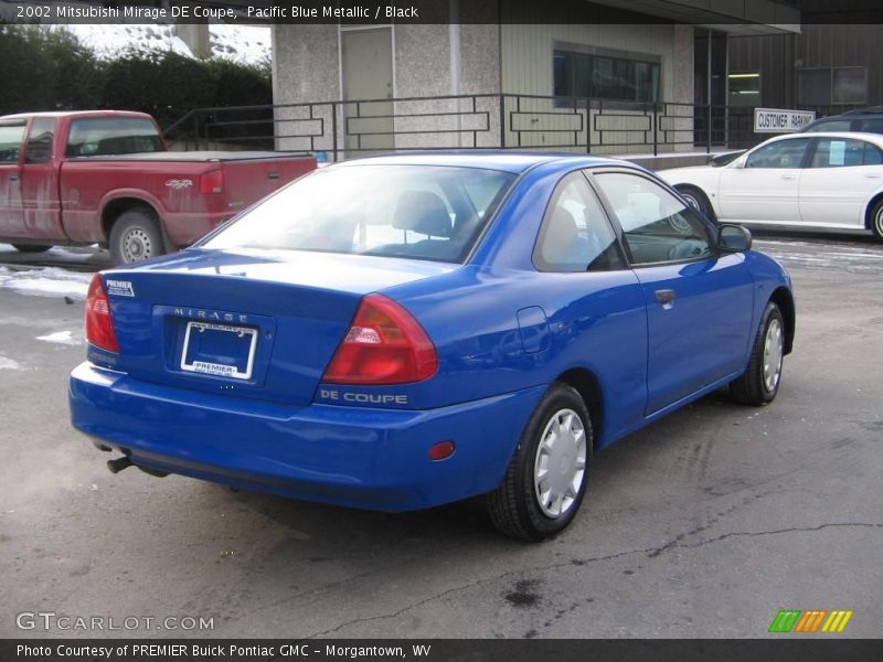 Pacific Blue Metallic / Black 2002 Mitsubishi Mirage DE Coupe