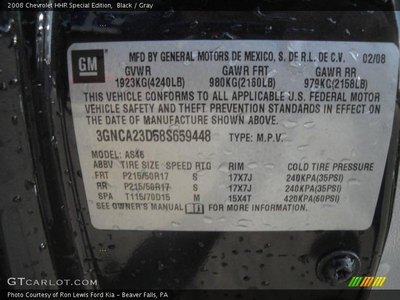 Black / Gray 2008 Chevrolet HHR Special Edition