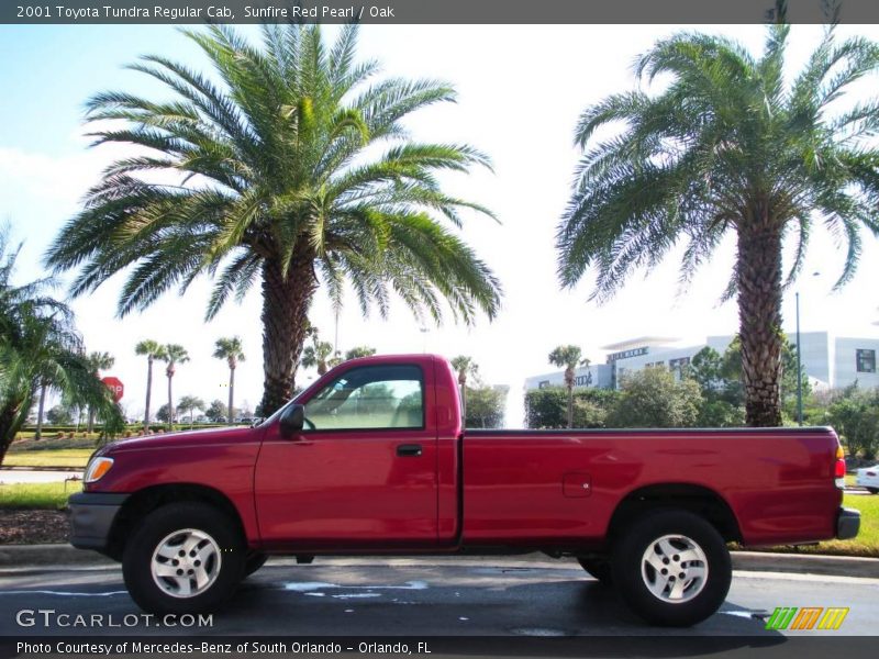 Sunfire Red Pearl / Oak 2001 Toyota Tundra Regular Cab