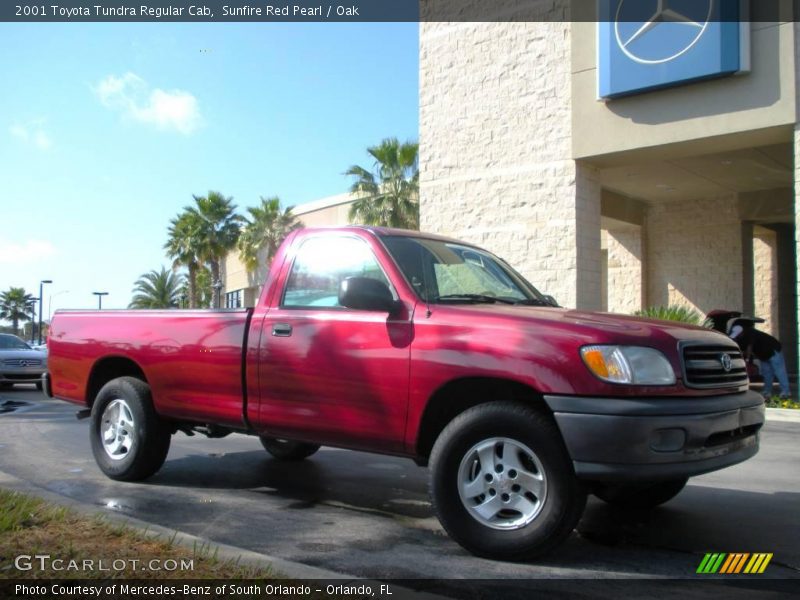 Sunfire Red Pearl / Oak 2001 Toyota Tundra Regular Cab