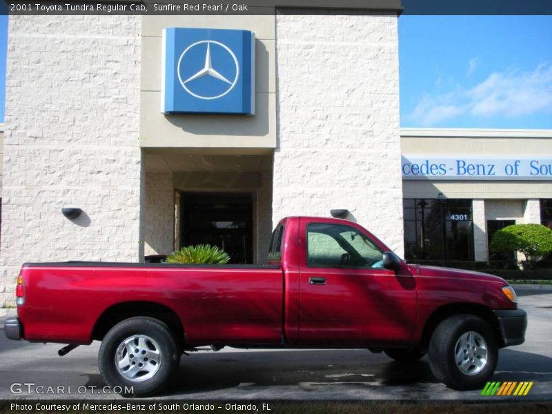 Sunfire Red Pearl / Oak 2001 Toyota Tundra Regular Cab