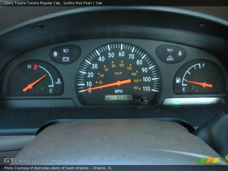 Sunfire Red Pearl / Oak 2001 Toyota Tundra Regular Cab