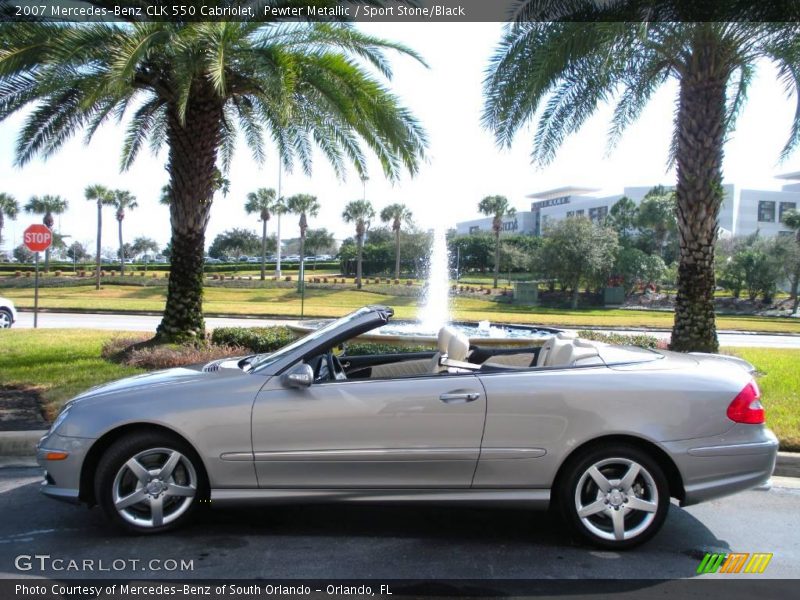 Pewter Metallic / Sport Stone/Black 2007 Mercedes-Benz CLK 550 Cabriolet