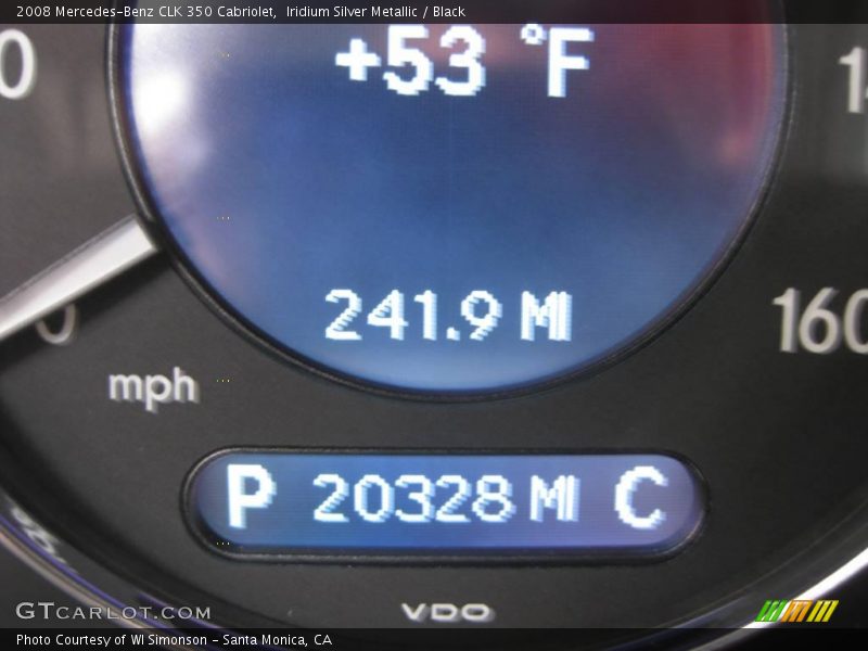 Iridium Silver Metallic / Black 2008 Mercedes-Benz CLK 350 Cabriolet