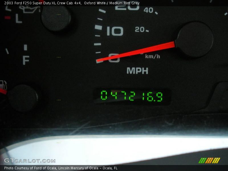 Oxford White / Medium Flint Grey 2003 Ford F250 Super Duty XL Crew Cab 4x4