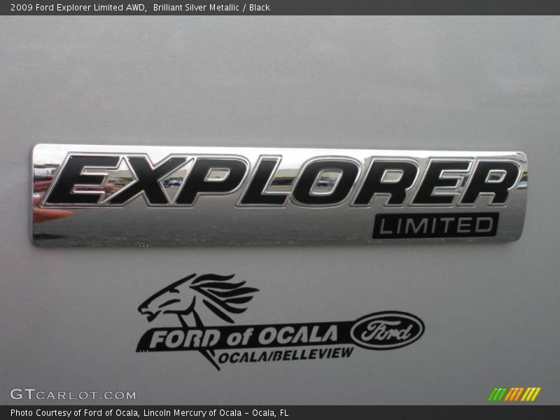 Brilliant Silver Metallic / Black 2009 Ford Explorer Limited AWD