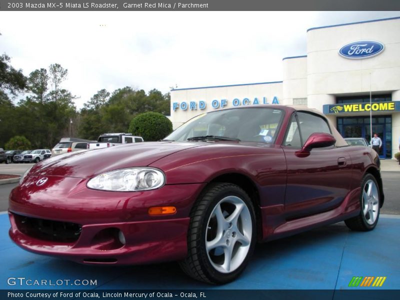 Garnet Red Mica / Parchment 2003 Mazda MX-5 Miata LS Roadster