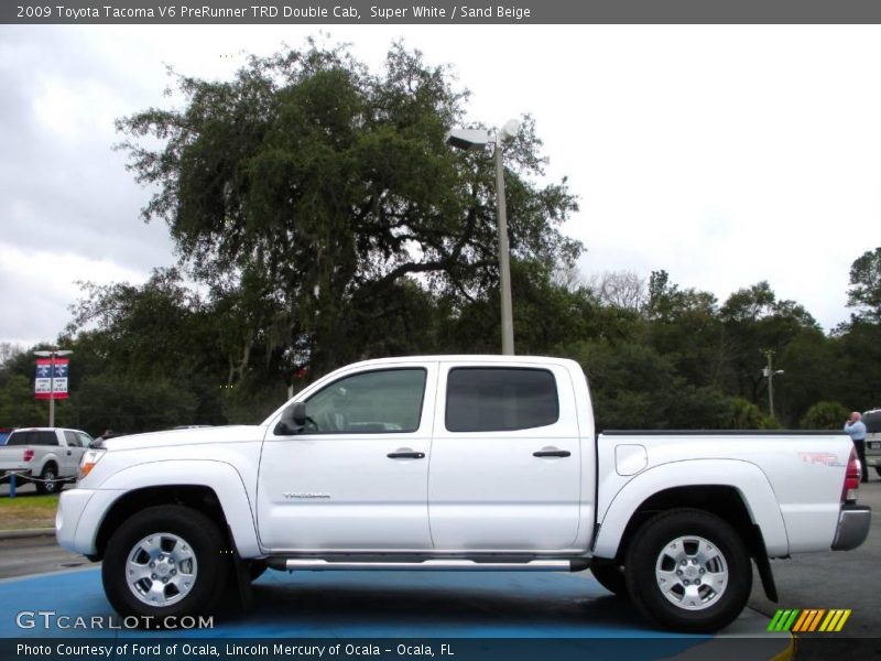 Super White / Sand Beige 2009 Toyota Tacoma V6 PreRunner TRD Double Cab