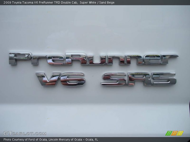 Super White / Sand Beige 2009 Toyota Tacoma V6 PreRunner TRD Double Cab