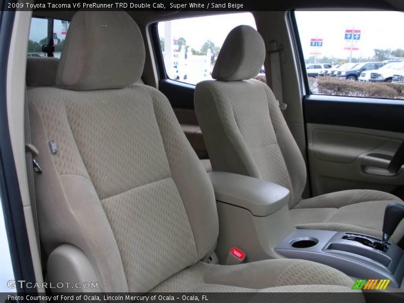Super White / Sand Beige 2009 Toyota Tacoma V6 PreRunner TRD Double Cab