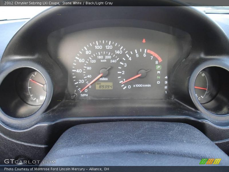 Stone White / Black/Light Gray 2002 Chrysler Sebring LXi Coupe