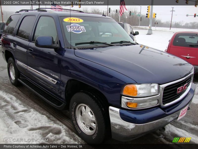 Indigo Blue Metallic / Pewter/Dark Pewter 2003 GMC Yukon SLT 4x4