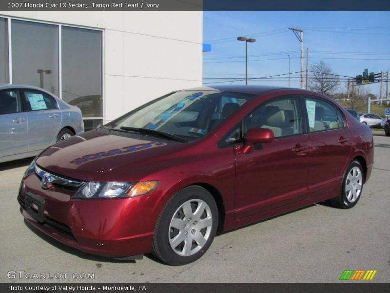 Tango Red Pearl / Ivory 2007 Honda Civic LX Sedan