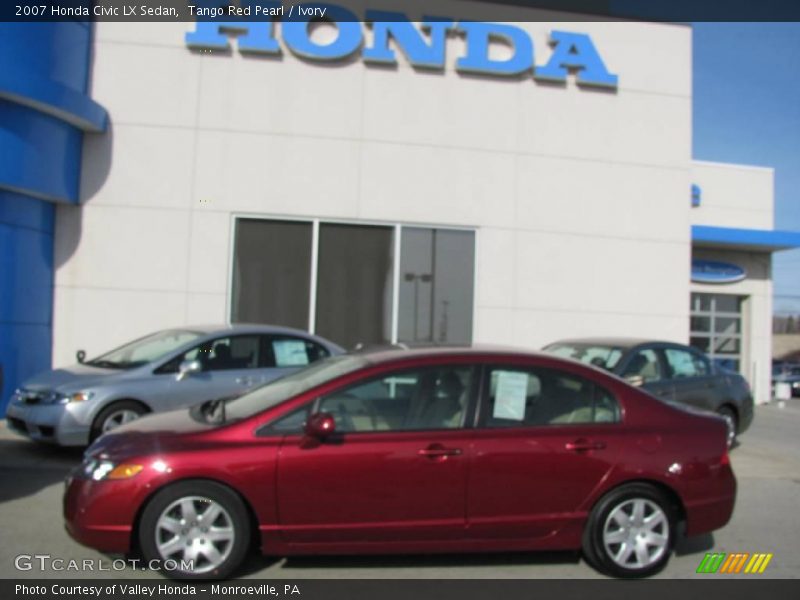 Tango Red Pearl / Ivory 2007 Honda Civic LX Sedan