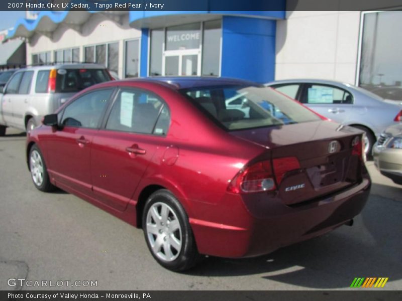 Tango Red Pearl / Ivory 2007 Honda Civic LX Sedan