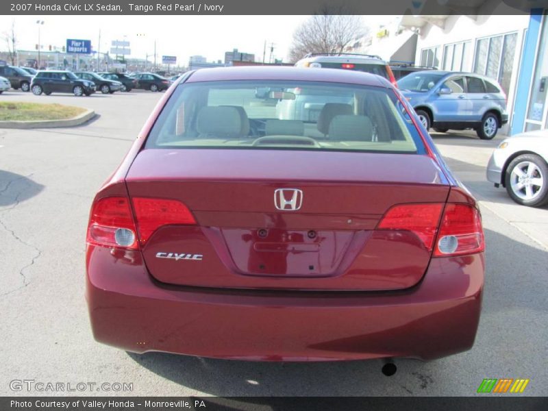 Tango Red Pearl / Ivory 2007 Honda Civic LX Sedan