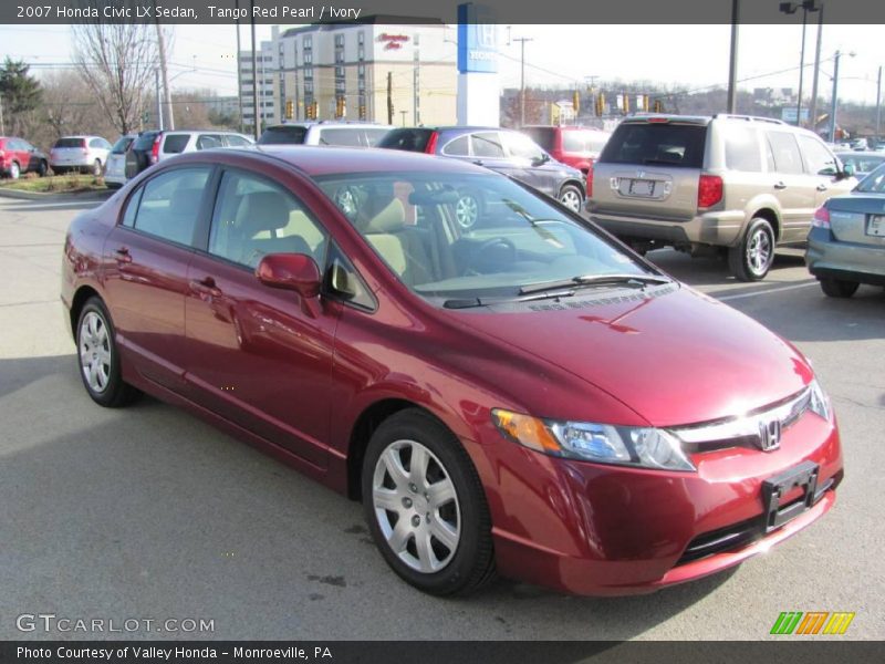 Tango Red Pearl / Ivory 2007 Honda Civic LX Sedan