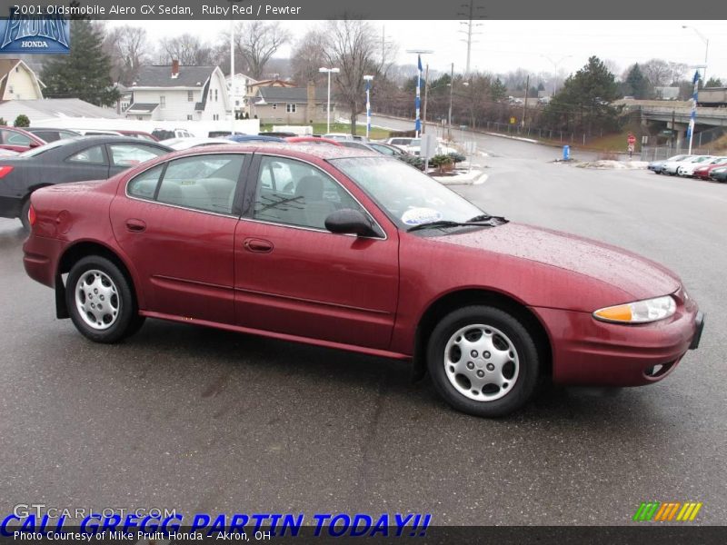 Ruby Red / Pewter 2001 Oldsmobile Alero GX Sedan