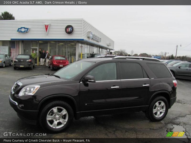 Dark Crimson Metallic / Ebony 2009 GMC Acadia SLT AWD
