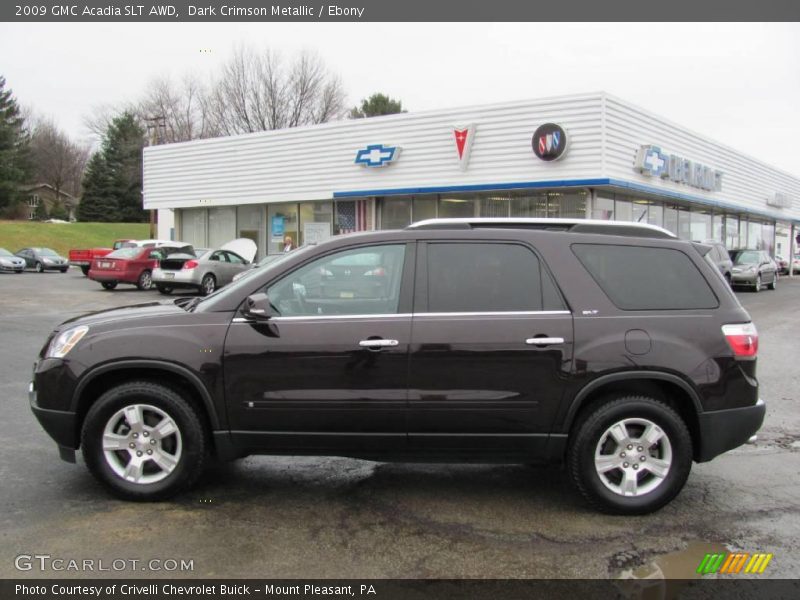 Dark Crimson Metallic / Ebony 2009 GMC Acadia SLT AWD